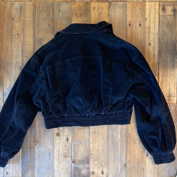 We the free by free people XS black jacket corduroy cropped double breasted NWOT - Picture 5 of 9